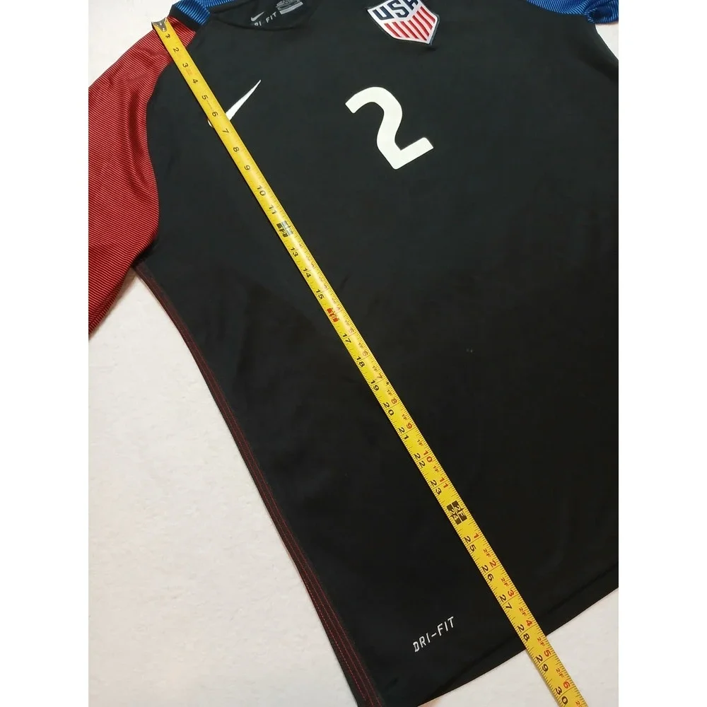 Nike USA USMNT 2016 Away Soccer Jersey Black Men's XL Custom #2 LINK Patches